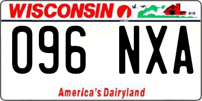 WI license plate 096NXA