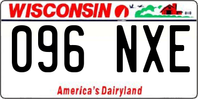 WI license plate 096NXE