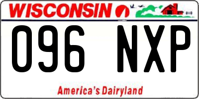 WI license plate 096NXP
