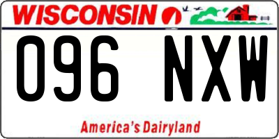 WI license plate 096NXW