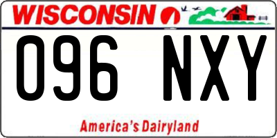 WI license plate 096NXY