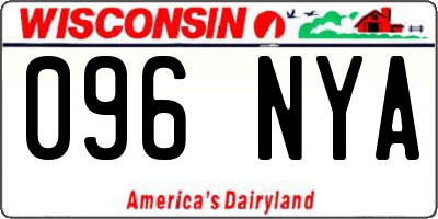 WI license plate 096NYA