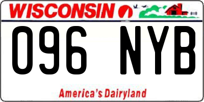WI license plate 096NYB