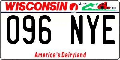 WI license plate 096NYE
