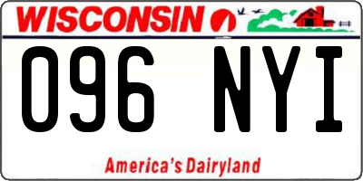 WI license plate 096NYI