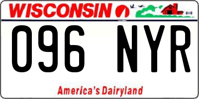 WI license plate 096NYR
