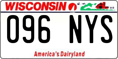 WI license plate 096NYS