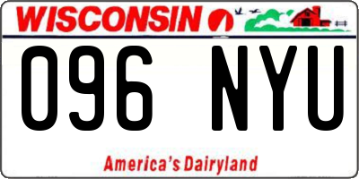 WI license plate 096NYU
