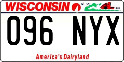 WI license plate 096NYX