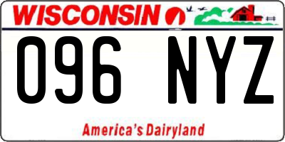 WI license plate 096NYZ