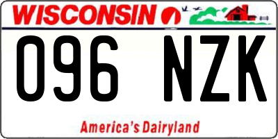 WI license plate 096NZK