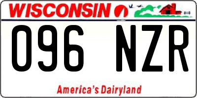 WI license plate 096NZR