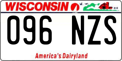 WI license plate 096NZS