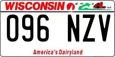 WI license plate 096NZV