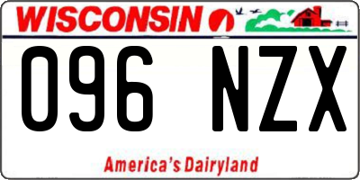 WI license plate 096NZX