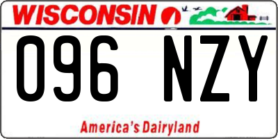 WI license plate 096NZY