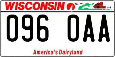 WI license plate 096OAA