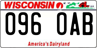 WI license plate 096OAB