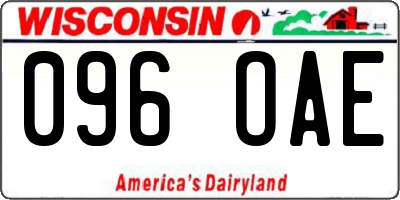 WI license plate 096OAE