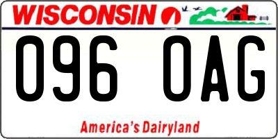 WI license plate 096OAG