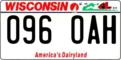 WI license plate 096OAH
