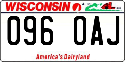 WI license plate 096OAJ