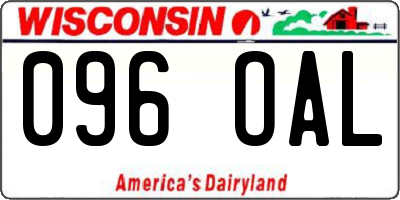 WI license plate 096OAL
