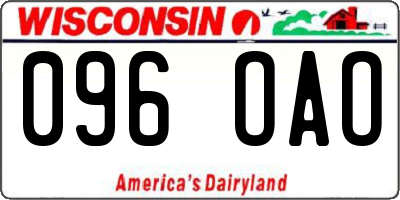 WI license plate 096OAO