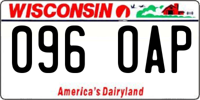WI license plate 096OAP