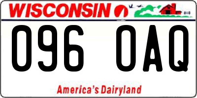 WI license plate 096OAQ