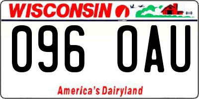 WI license plate 096OAU