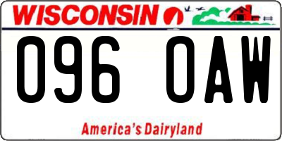 WI license plate 096OAW