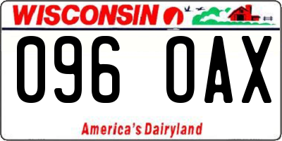 WI license plate 096OAX