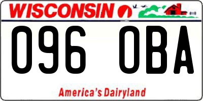 WI license plate 096OBA