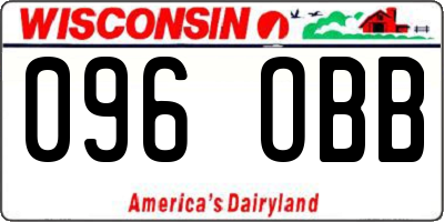 WI license plate 096OBB