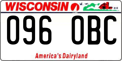 WI license plate 096OBC