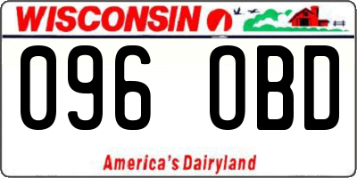 WI license plate 096OBD