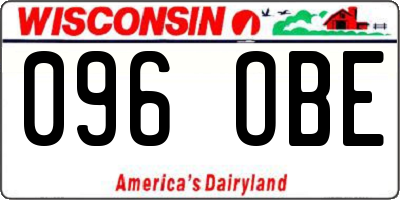 WI license plate 096OBE
