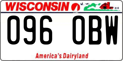WI license plate 096OBW
