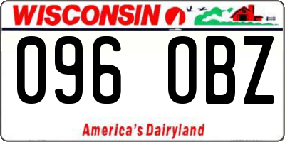 WI license plate 096OBZ