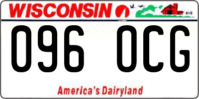 WI license plate 096OCG