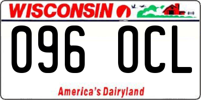 WI license plate 096OCL