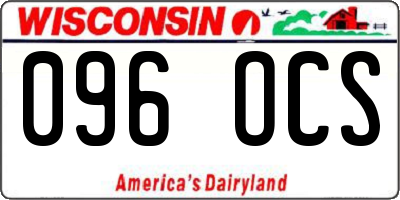 WI license plate 096OCS