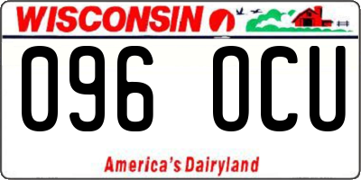 WI license plate 096OCU