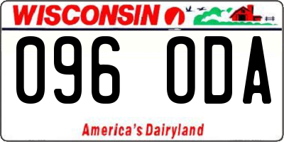WI license plate 096ODA