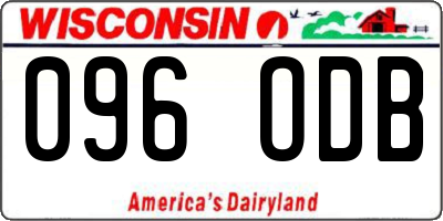 WI license plate 096ODB