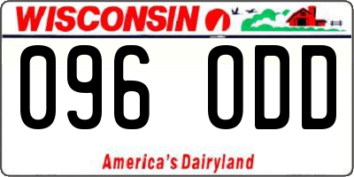 WI license plate 096ODD