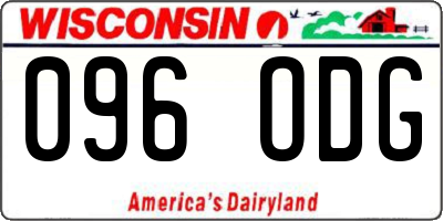 WI license plate 096ODG