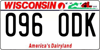 WI license plate 096ODK