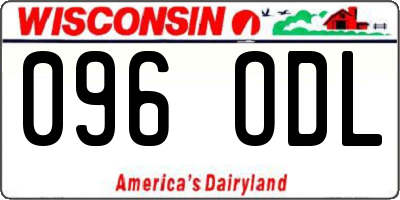 WI license plate 096ODL